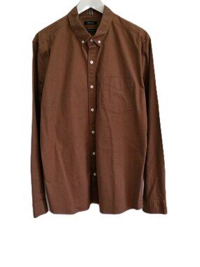 RW&CO. caramel brown button down shirt